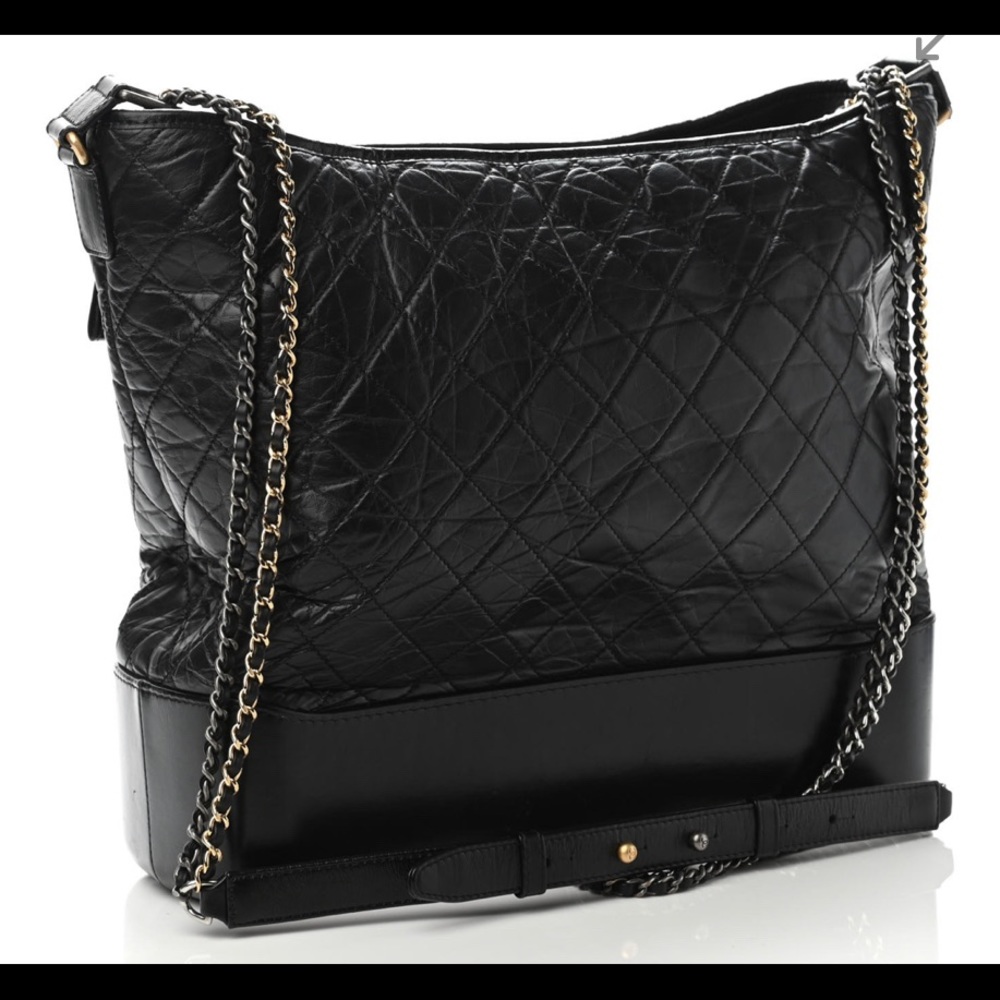 ❌Chanel Aged Calfskin Quilted Maxi Gabrielle Hobo Black